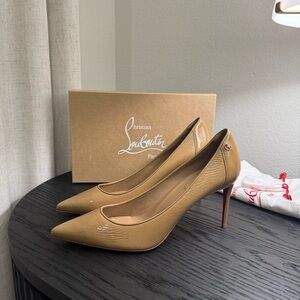 Christian Louboutin Sporty Kate 85 Patent Tan/Brown 41